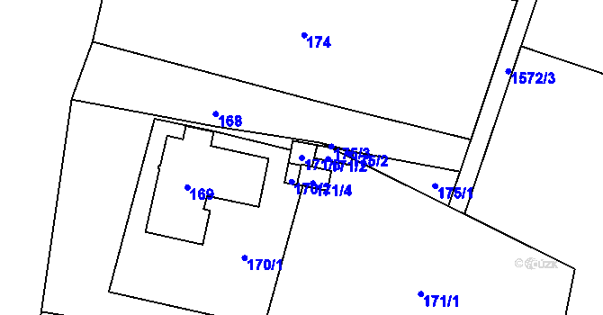 Parcela st. 171/3 v KÚ Moravský Kočov, Katastrální mapa