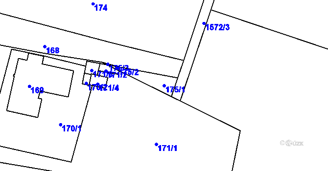 Parcela st. 175/1 v KÚ Moravský Kočov, Katastrální mapa
