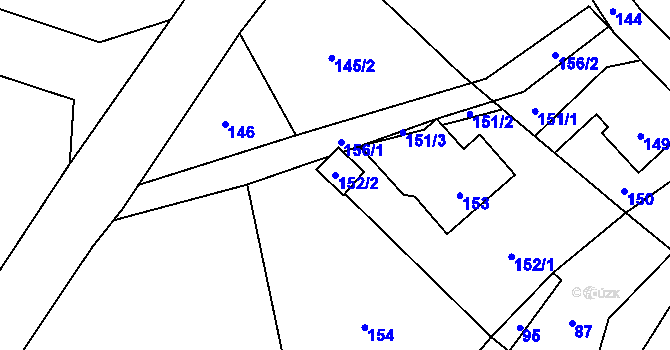 Parcela st. 152/2 v KÚ Moravský Kočov, Katastrální mapa