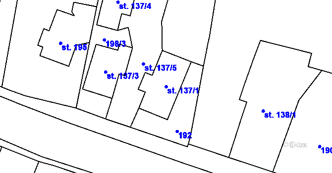 Parcela st. 137/1 v KÚ Staré Město u Bruntálu, Katastrální mapa