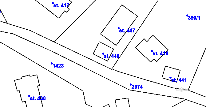 Parcela st. 448 v KÚ Staré Město u Bruntálu, Katastrální mapa