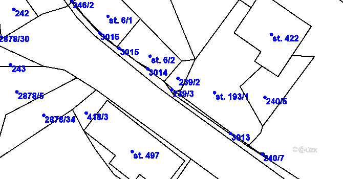 Parcela st. 239/3 v KÚ Staré Město u Bruntálu, Katastrální mapa