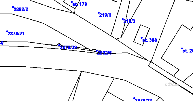 Parcela st. 2892/6 v KÚ Staré Město u Bruntálu, Katastrální mapa