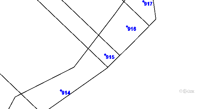 Parcela st. 915 v KÚ Brusné, Katastrální mapa