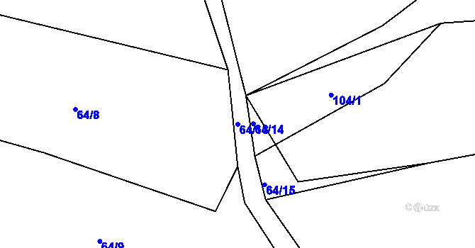 Parcela st. 64/13 v KÚ Brusy, Katastrální mapa