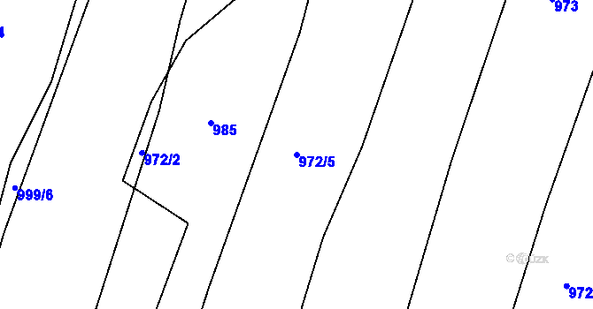 Parcela st. 972/5 v KÚ Brusy, Katastrální mapa