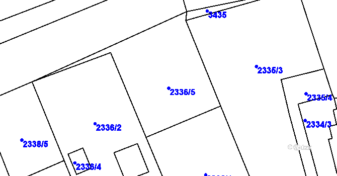 Parcela st. 2336/5 v KÚ Brušperk, Katastrální mapa