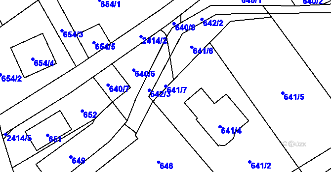 Parcela st. 641/7 v KÚ Brušperk, Katastrální mapa