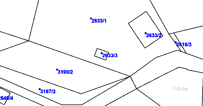 Parcela st. 2633/3 v KÚ Brušperk, Katastrální mapa