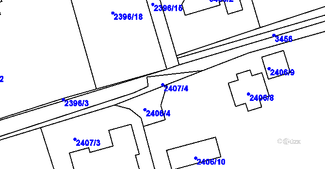 Parcela st. 2407/4 v KÚ Brušperk, Katastrální mapa