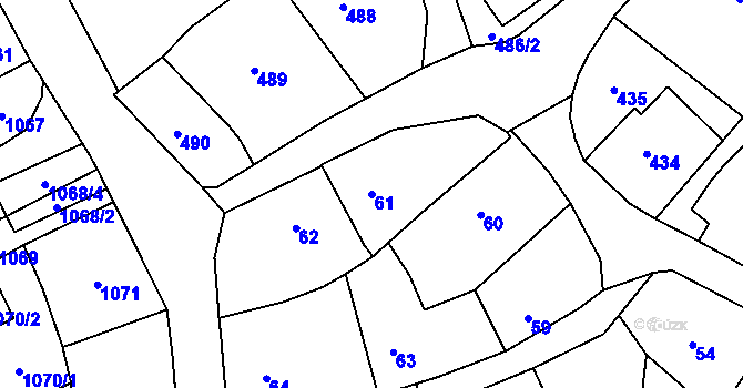 Parcela st. 61 v KÚ Brušperk, Katastrální mapa