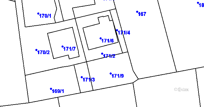 Parcela st. 171/2 v KÚ Brušperk, Katastrální mapa