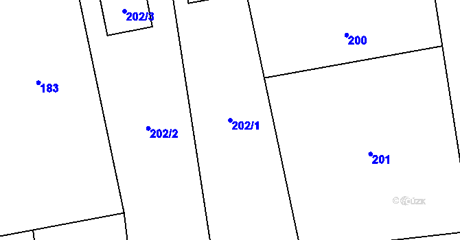 Parcela st. 202/1 v KÚ Brušperk, Katastrální mapa