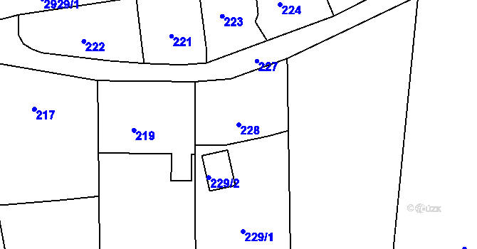 Parcela st. 228 v KÚ Brušperk, Katastrální mapa