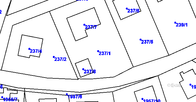 Parcela st. 237/1 v KÚ Brušperk, Katastrální mapa
