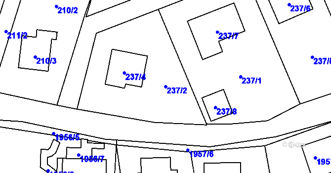 Parcela st. 237/2 v KÚ Brušperk, Katastrální mapa