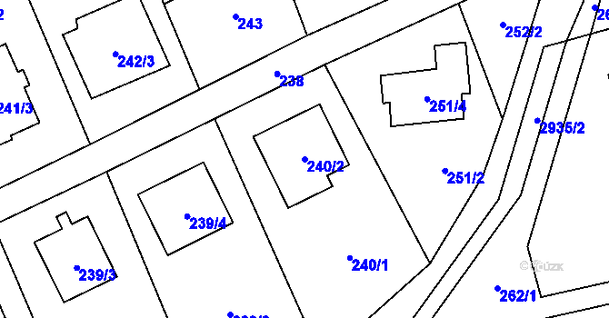 Parcela st. 240/2 v KÚ Brušperk, Katastrální mapa