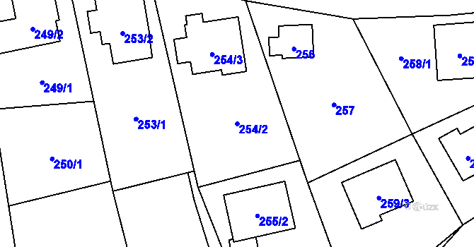 Parcela st. 254/2 v KÚ Brušperk, Katastrální mapa