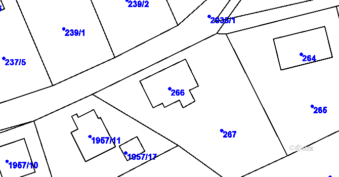 Parcela st. 266 v KÚ Brušperk, Katastrální mapa