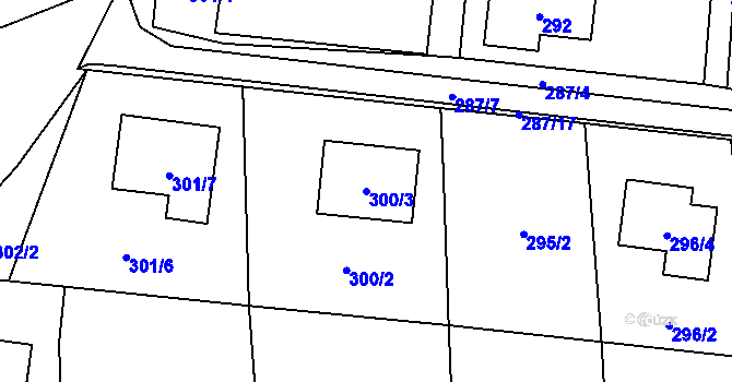 Parcela st. 300/3 v KÚ Brušperk, Katastrální mapa