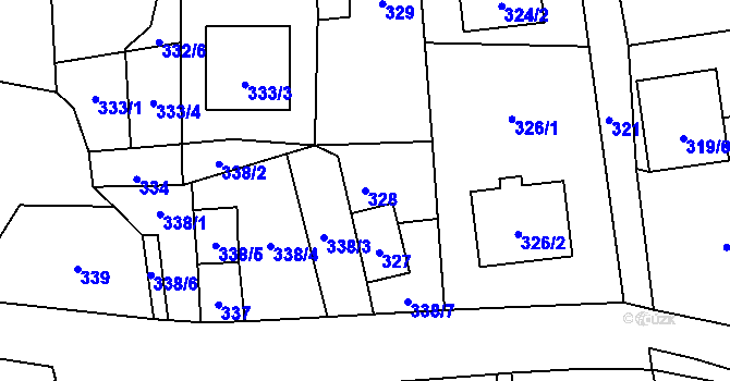 Parcela st. 328 v KÚ Brušperk, Katastrální mapa