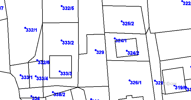 Parcela st. 329 v KÚ Brušperk, Katastrální mapa