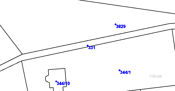 Parcela st. 331 v KÚ Brušperk, Katastrální mapa