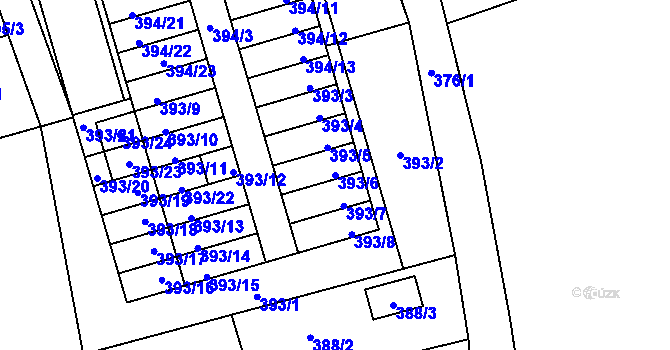 Parcela st. 393/6 v KÚ Brušperk, Katastrální mapa