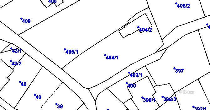 Parcela st. 404/1 v KÚ Brušperk, Katastrální mapa