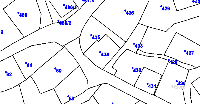 Parcela st. 434 v KÚ Brušperk, Katastrální mapa