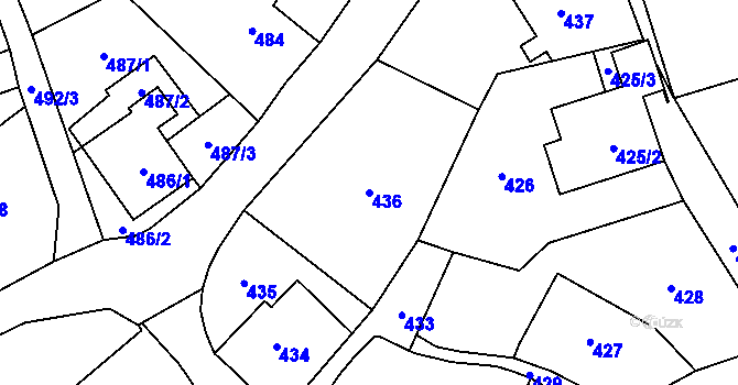 Parcela st. 436 v KÚ Brušperk, Katastrální mapa
