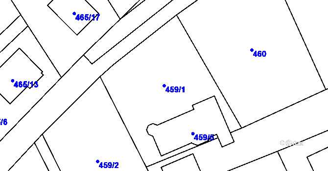 Parcela st. 459/1 v KÚ Brušperk, Katastrální mapa