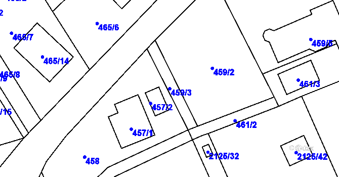 Parcela st. 459/3 v KÚ Brušperk, Katastrální mapa