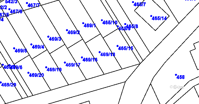 Parcela st. 469/18 v KÚ Brušperk, Katastrální mapa