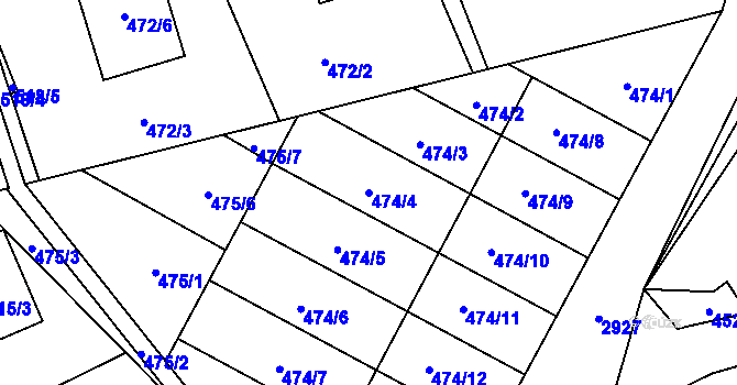 Parcela st. 474/4 v KÚ Brušperk, Katastrální mapa