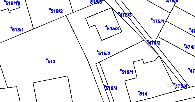 Parcela st. 515/2 v KÚ Brušperk, Katastrální mapa
