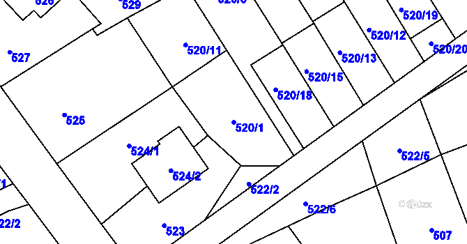 Parcela st. 520/1 v KÚ Brušperk, Katastrální mapa