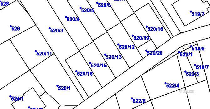 Parcela st. 520/13 v KÚ Brušperk, Katastrální mapa