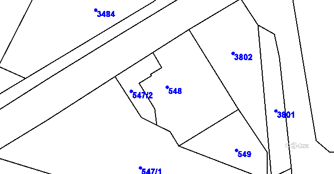 Parcela st. 548 v KÚ Brušperk, Katastrální mapa