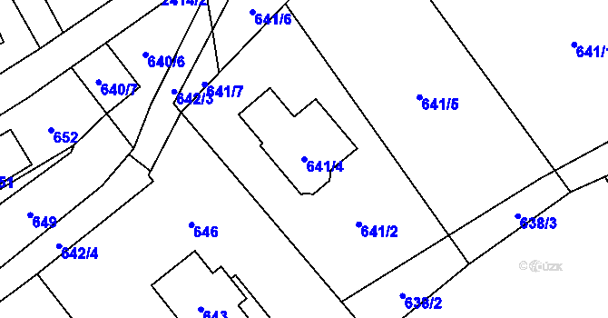 Parcela st. 641/4 v KÚ Brušperk, Katastrální mapa