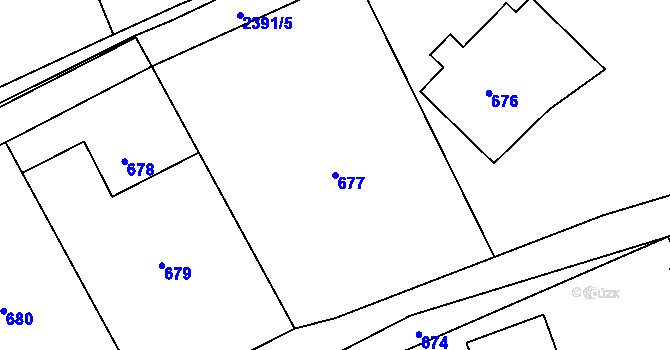 Parcela st. 677 v KÚ Brušperk, Katastrální mapa