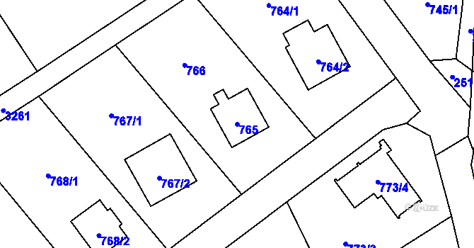 Parcela st. 765 v KÚ Brušperk, Katastrální mapa