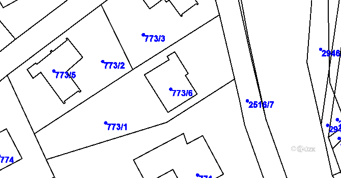 Parcela st. 773/6 v KÚ Brušperk, Katastrální mapa