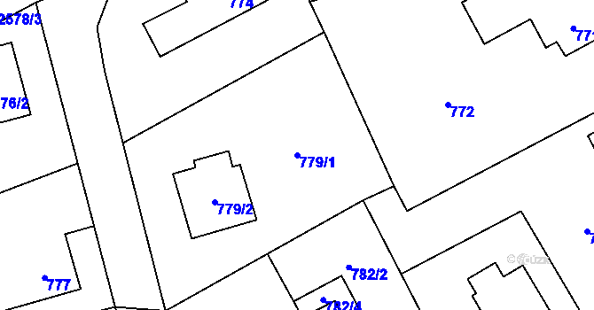 Parcela st. 779/1 v KÚ Brušperk, Katastrální mapa