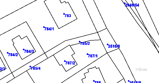 Parcela st. 785/2 v KÚ Brušperk, Katastrální mapa
