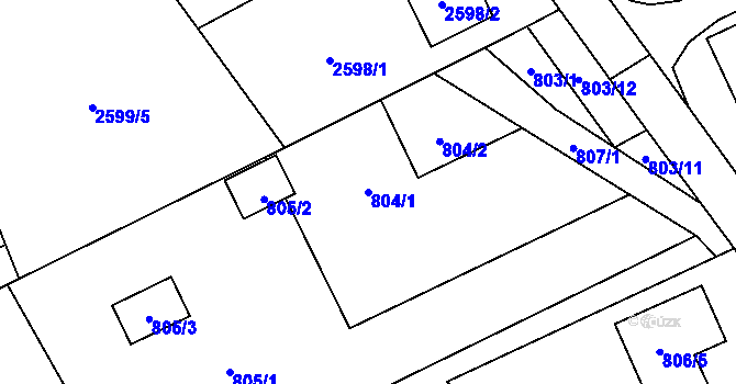 Parcela st. 804/1 v KÚ Brušperk, Katastrální mapa