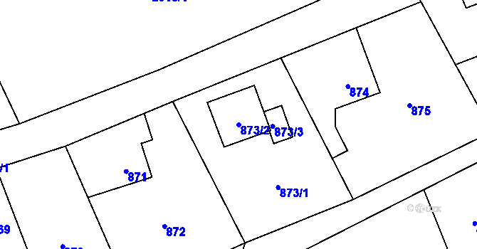 Parcela st. 873/2 v KÚ Brušperk, Katastrální mapa