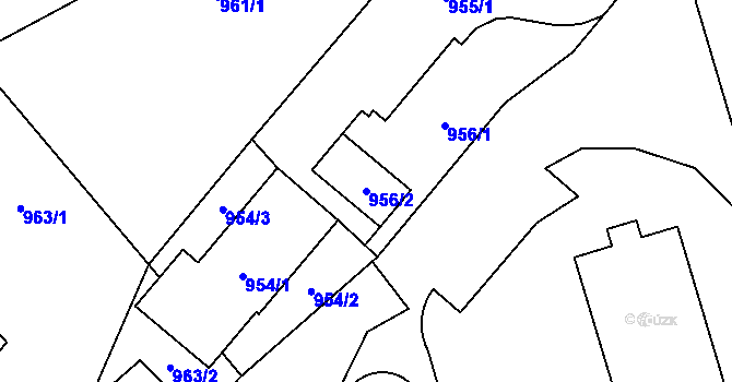 Parcela st. 956/2 v KÚ Brušperk, Katastrální mapa