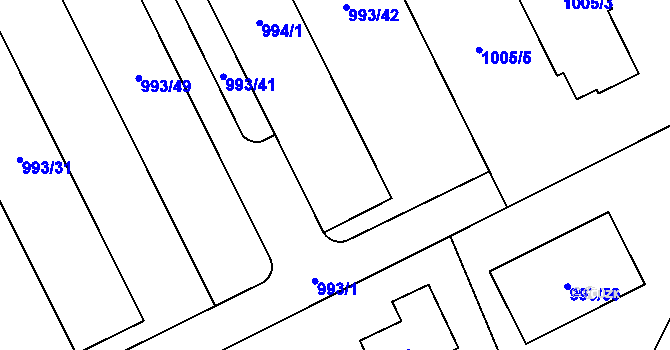 Parcela st. 994/1 v KÚ Brušperk, Katastrální mapa