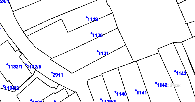 Parcela st. 1131 v KÚ Brušperk, Katastrální mapa
